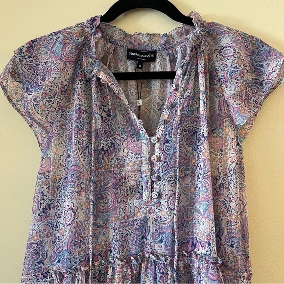 NWT GENERATION LOVE Mirabelle Mosaic Dress Mosaic Paisley with Slip Size‎ Medium - Picture 7 of 16